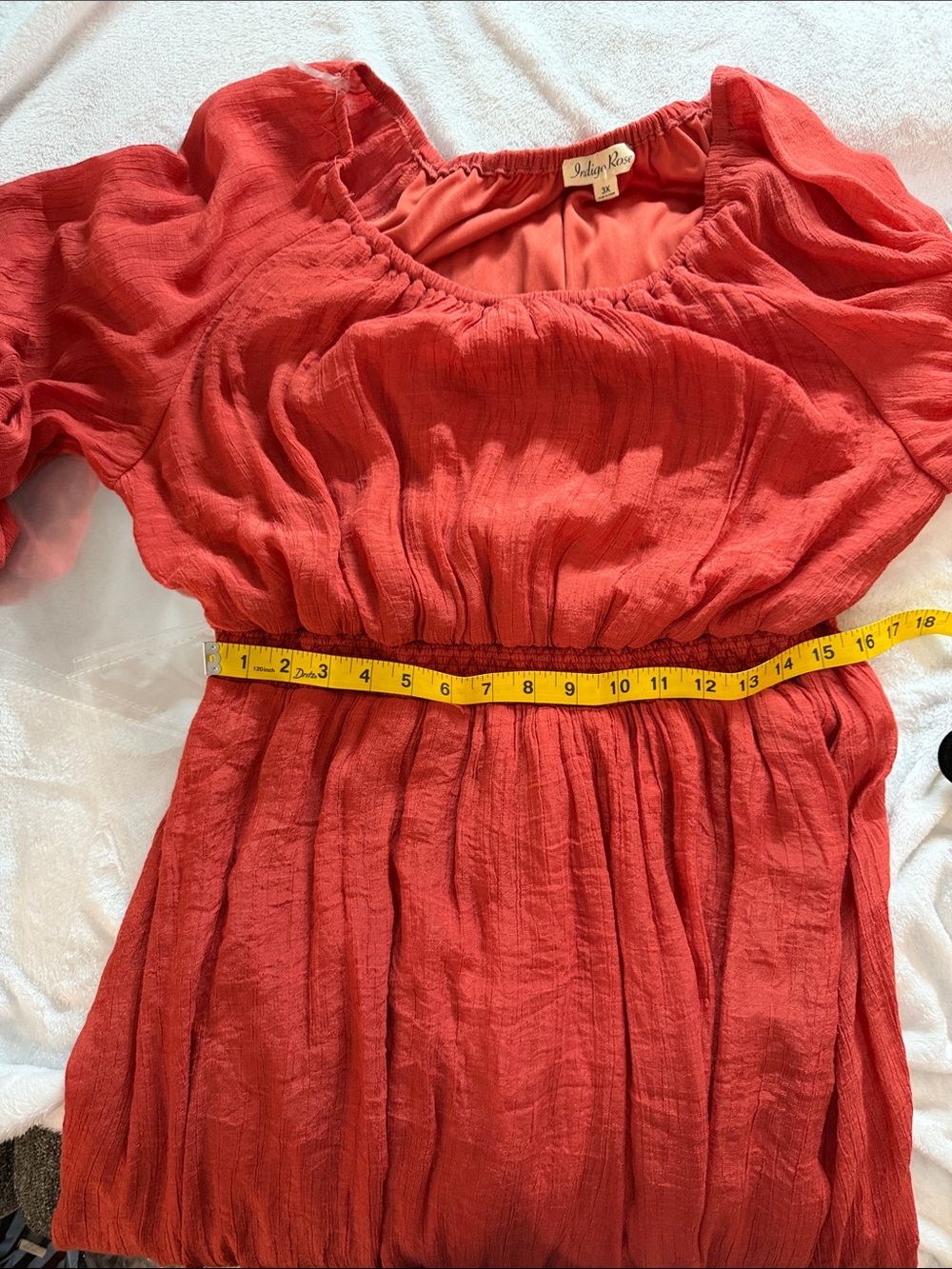 Flowy Ruffled Midi Dress in dark coral 2666 - Picture 2 of 3